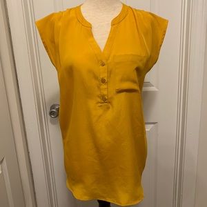 Yellow Short Sleeve Blouse